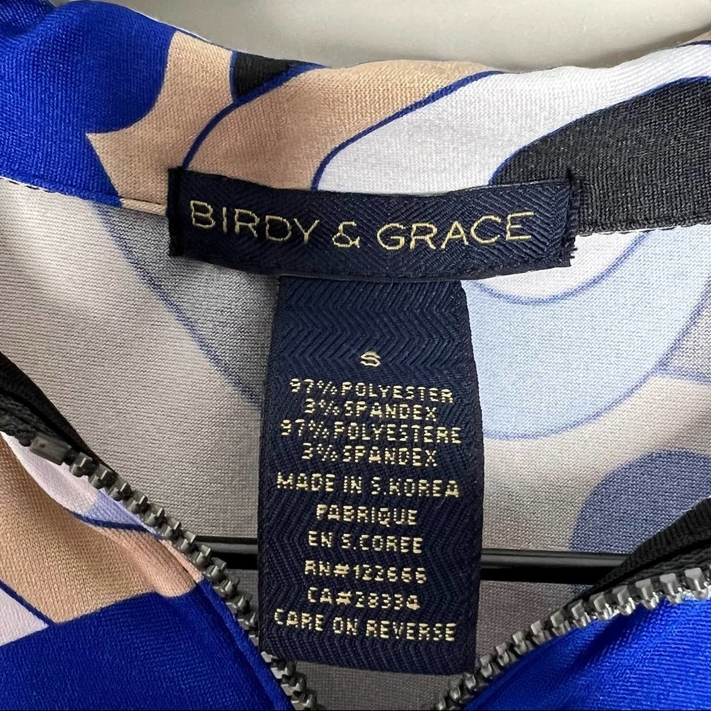 Birdy & Grace Geometric Zipper Top Blouse size Small - Picture 3 of 3